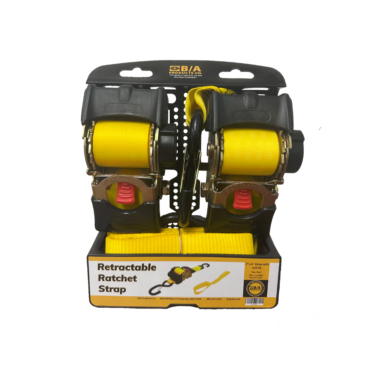 B/A Products Retractable Ratchet Strap