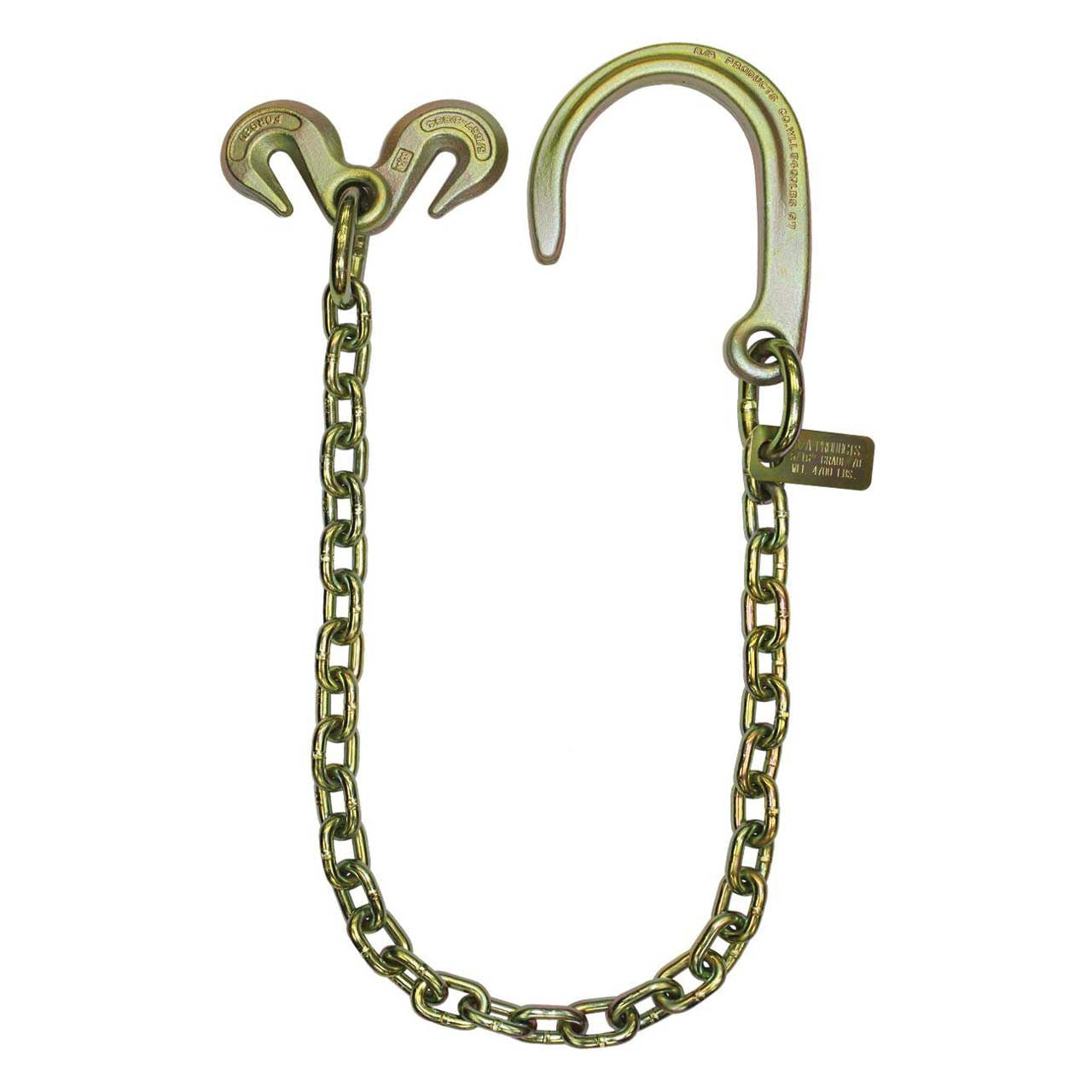 B/A Products Co. 5/16" x 3' Grade 70 Grab & 8" J Hook Ultimate Axle Chain