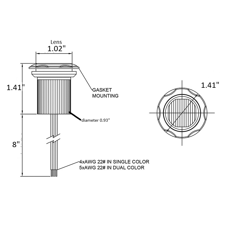 Flush Mounted 1″ Round LED Strobe