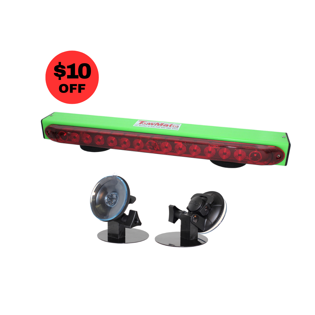 TowMate 22" Green Lime Light Wireless Magnetic Tow Light + SC-KIT Suction Cup