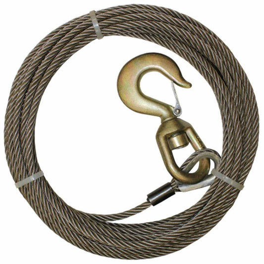 B/A Products Co. 3/4" x 200' Steel Wire Rope Assembly w/Alloy Swivel Hook