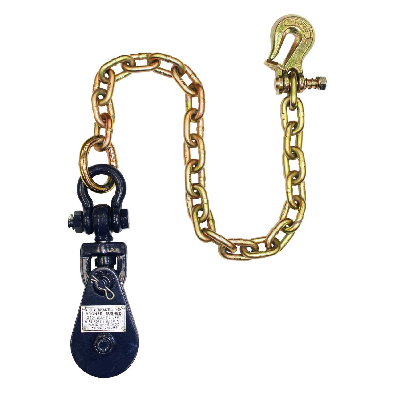 B/A Products Co. 3" 2-Ton WLL B/A Snatch Block w/Chain