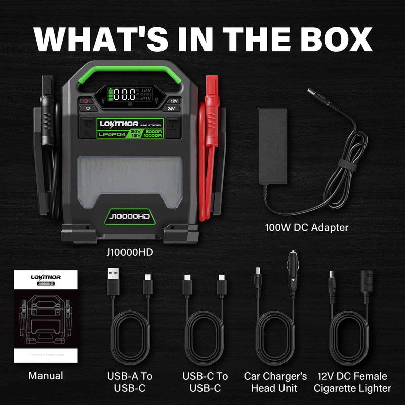 LOKITHOR J10000HD 12V 10000 Amp and 24V 5000 Amp Jump Starter