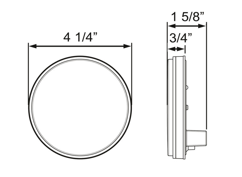4″ Round Backup Light, grommet mount, Smoked Lens