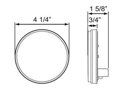 4″ Round Backup Light, grommet mount, Smoked Lens