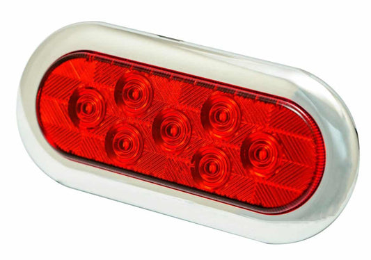 LED Surface Mount Oval Tail Light w/Chrome