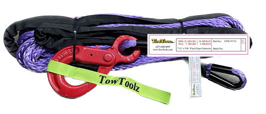 7/16' x 50 ft PRO Winch Rope Extension with 23,100 lbs Breaking Strength