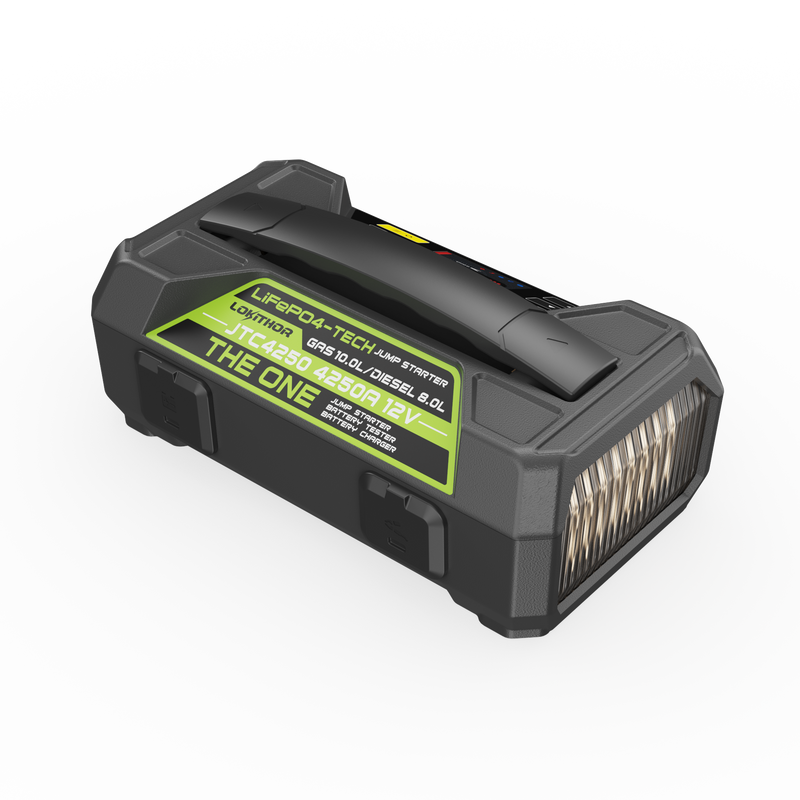 Lokithor JTC4250 LiFePO₄ 12V 4250A 89.6Wh Jump Starter + Battery Tester + Battery Charger with ConnectMax Technology