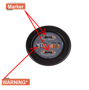 2″ & 2.5″ Marker light w/Amber strobe