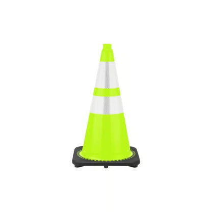 Traffic Wide-Body Lime Cone with 6" & 4" Reflective Collars and Black Base