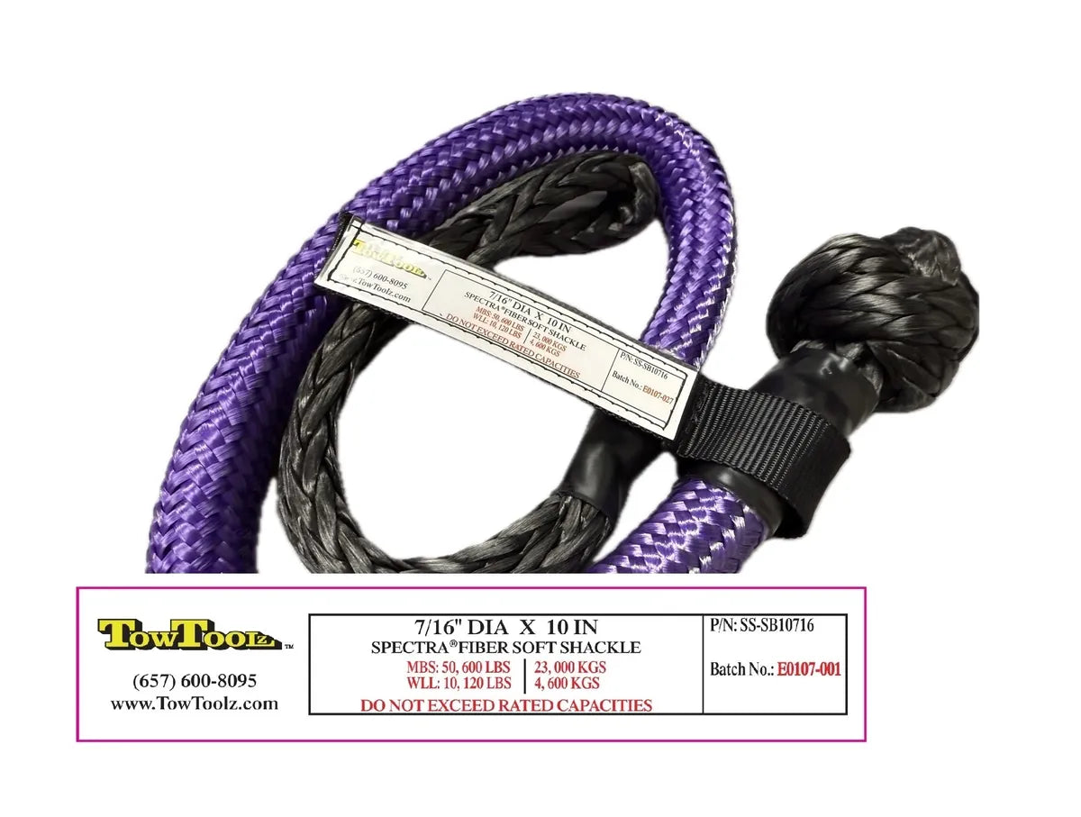 Xtreme 7/16" x 10in Soft Shackle with Braid Sheath